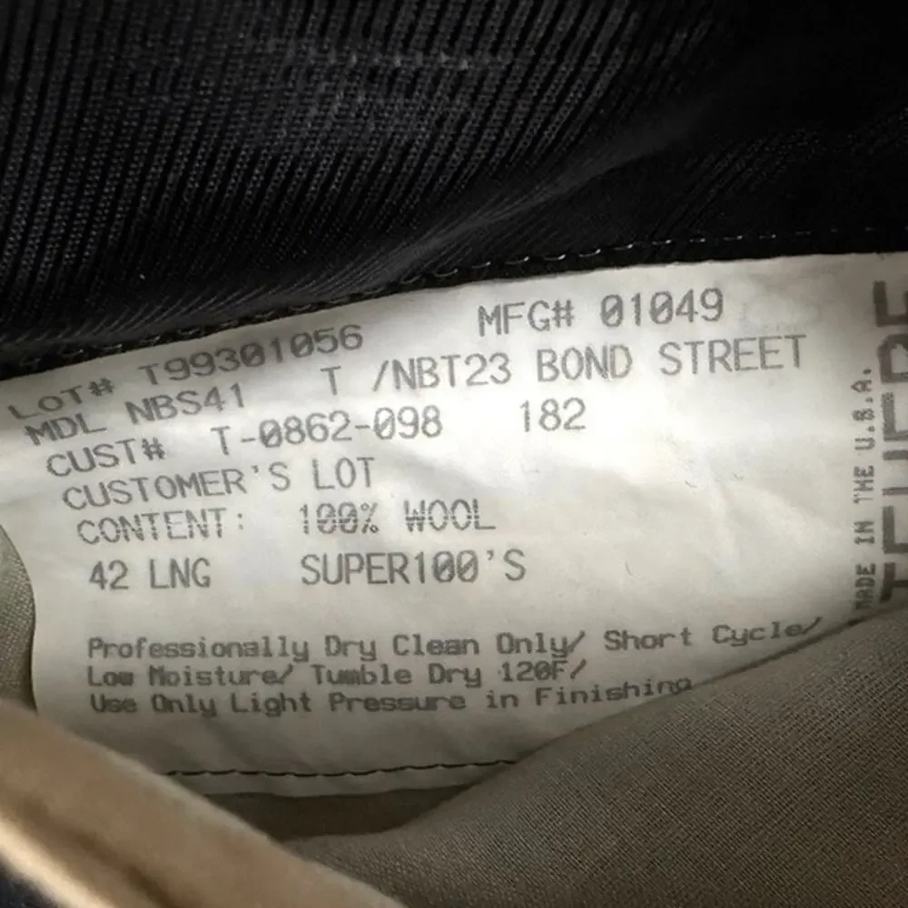 NWOT BURBERRY LONDON 100% Wool Black 3-Button Suit Men’s Size 42L Bond Street
